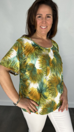 Ballon shirt met elastiek old palm groen