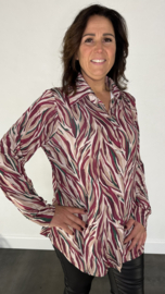 Stretch blouse travel flames magenta