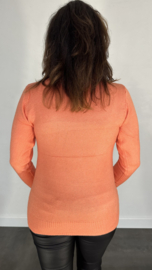 Gebreide coltrui met kabel peach SALE