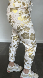Jogger golden flowers ecru