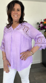 Blouse met kant Summer lila