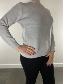 Gebreide trui met fleece gevoerd grijs SALE