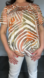 Ballon shirt met elastiek Snake mix oranje