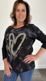 T-shirt panter love zwart