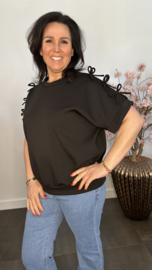 Sweatshirt met strikjes Zwart