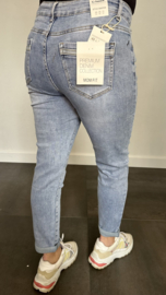 G-smack stretch jeans MOM fit stone wash