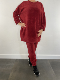2-Delig fluffy pak bordeaux