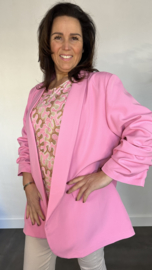 Blazer Marjan met gesmokte mouw pink