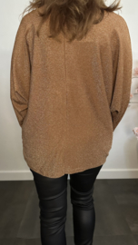 Top Lucy zilver sparkle Cognac