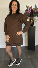 Tuniek/jurk zilver glitter Bruin 