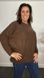 Fijn gebreide trui met zilver glitter Choco