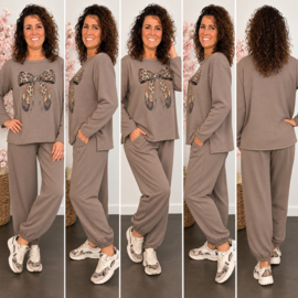 Comfy pak glitter Strik taupe