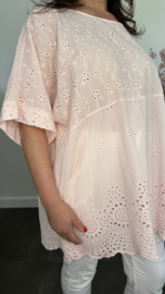 Broderie shirt Fiona roze