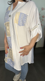 Blouse/ jurk Nicole mesh gestreept