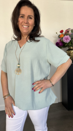 Top Maya korte mouw +SIZE licht groen