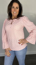 Top Laila met ruche roze