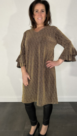 Tuniek met dubbele volant sparkle lines goud