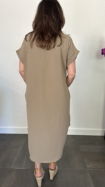 Jurk Maya +Size taupe