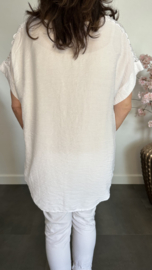 Shirt Nora kant +ketting Wit