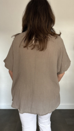 Shirt Lucy met ketting +Size taupe