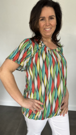 Ballon shirt met elastiek elips groen (+size)