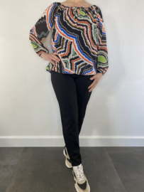 Travel broek met koord zwart