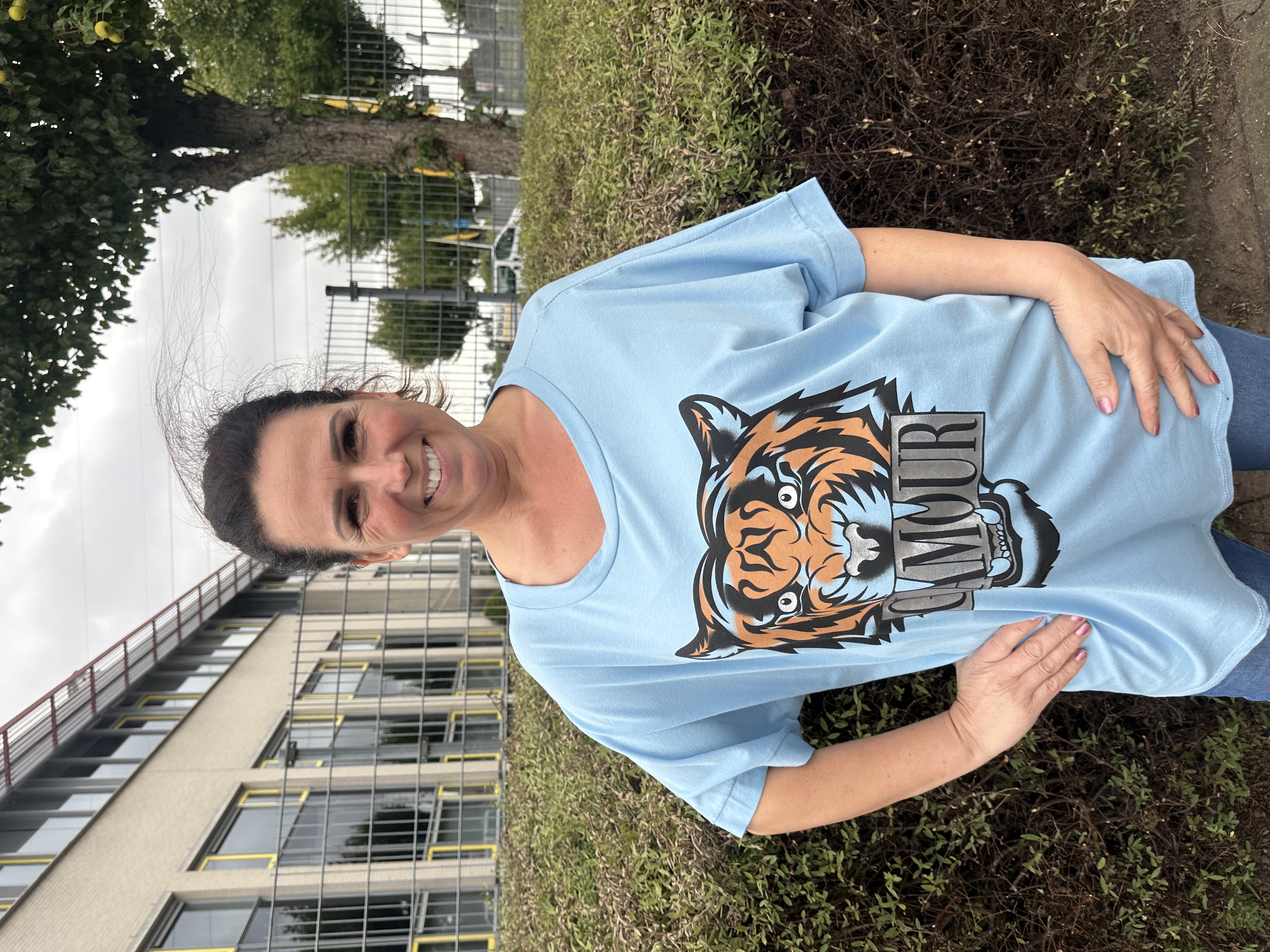 Oversized t-shirt Glamour licht blauw SALE