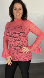 Kanten top Jill koraal SALE