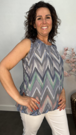 Ballon top Zigzag micro Blauw