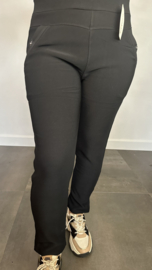 Tregging met fleece gevoerd Strass Zwart