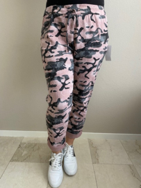 Joggingbroek camouflage roze +size