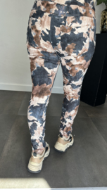 Suèdine joggjeans leaves zwart/zand