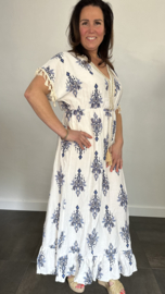 Maxi jurk Livia met elasiek marine