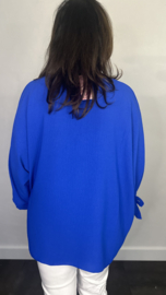 Top met strikjes & ketting + Size kobalt