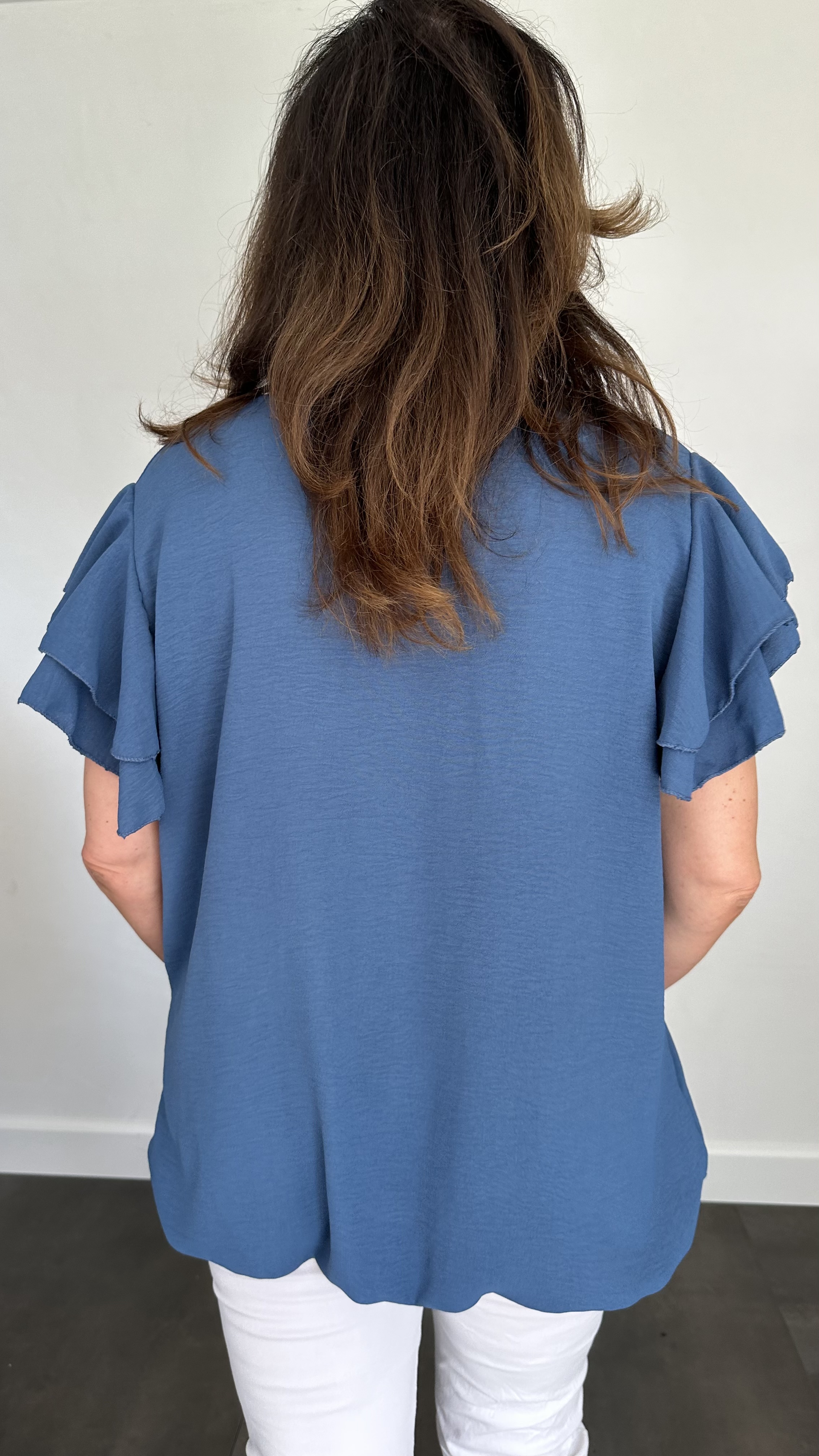 Shirt Celine met ketting jeans blauw +SIZE