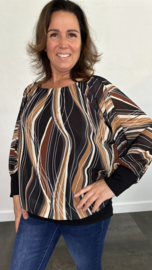 Blouse met boord Tess zwart