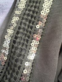 Top met knoop Sparkle Zwart