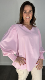 Blouse Emma met pofmouw roze