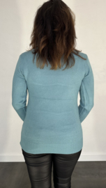 Gebreide coltrui met kabel zeegroen SALE