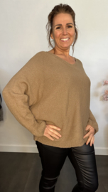 Trui Mandy met ruche Camel