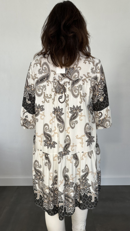 Tuniek jurk Lieke paisley zwart Tunieken SASMODE.NL