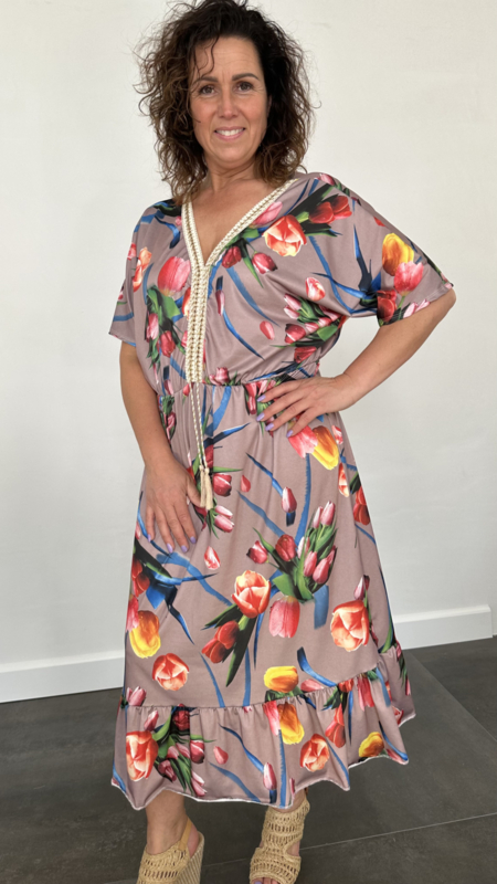 Jurk met koord in taille new arrivals