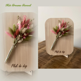 b2b 2 kaarten met staander (27 cm)zonder droogbloemen, diverse vormen