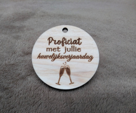 Label Proficiat met jullie huwelijksverjaardag