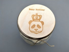 Handgemaakte kaars, verjaardag panda