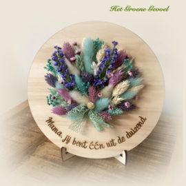 b2b kaart met staander (20 cm)zonder droogbloemen, diverse vormen