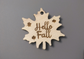 Label Hello Fall, esdoornblad