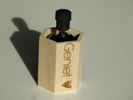 Houten potje, zeshoekig, geniet