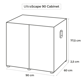 Osaka Ultrascape wit 90x60x45cm aquarium + 4x LED verlichting met wit meubel