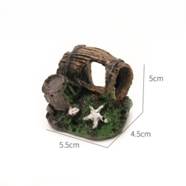"Houten"tonnen  5cm / Aquariumdecoratie As-196
